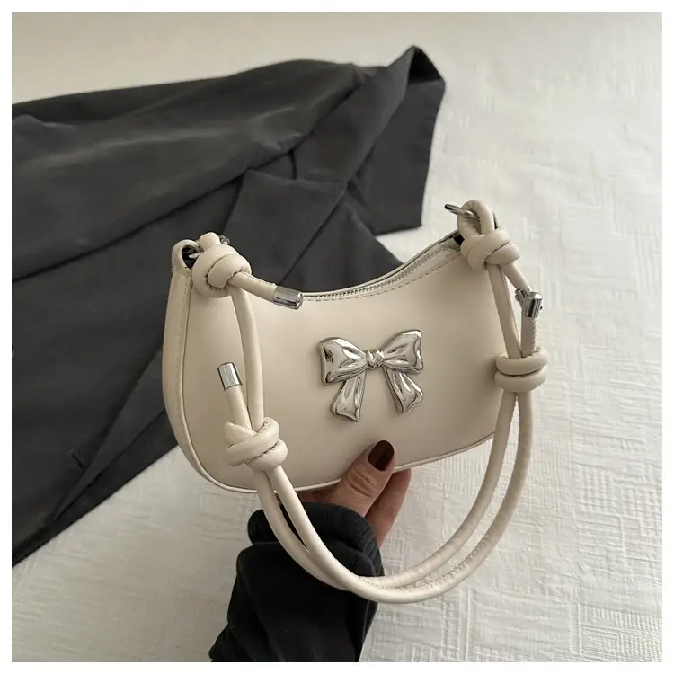 Women's Brown Bow Crossbody Bag 2024 Spring Summer - Image 2