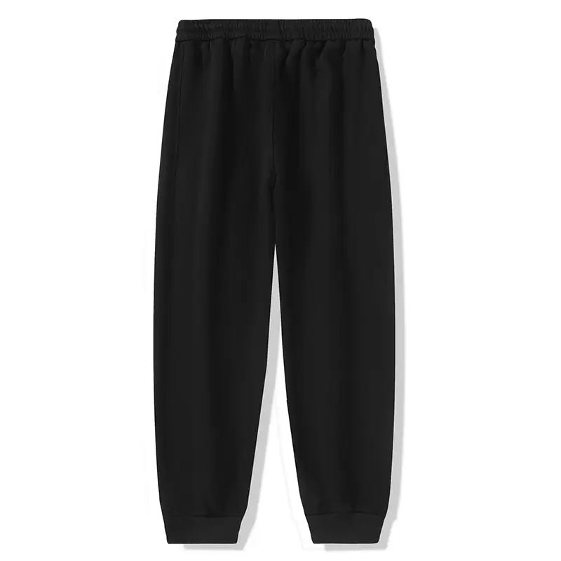 Men Black Cotton Drawstring Pants Slim Fit - Image 4