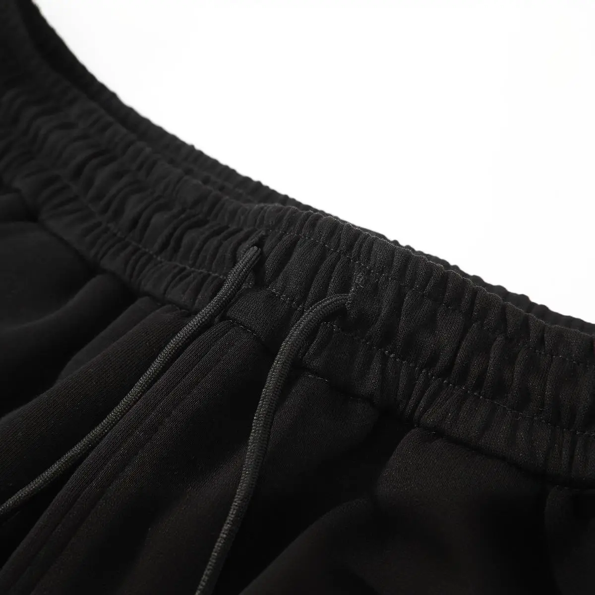 Men Black Cotton Drawstring Pants Slim Fit - Image 5