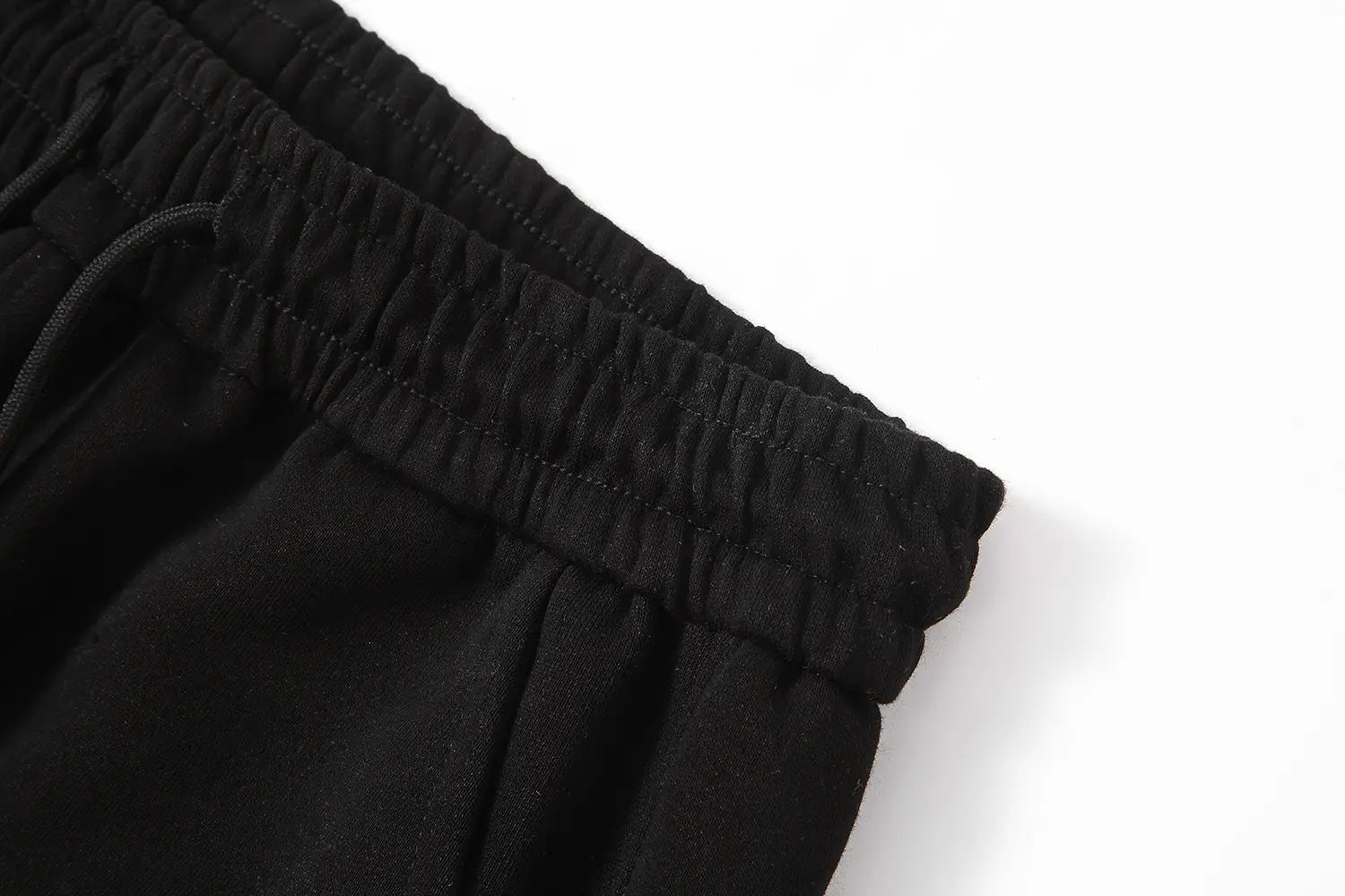 Men Black Cotton Drawstring Pants Slim Fit — feature 8
