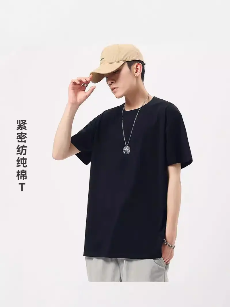 Men's Pure CoTTon Green T-Shirt Round Neck Summer - Image 13