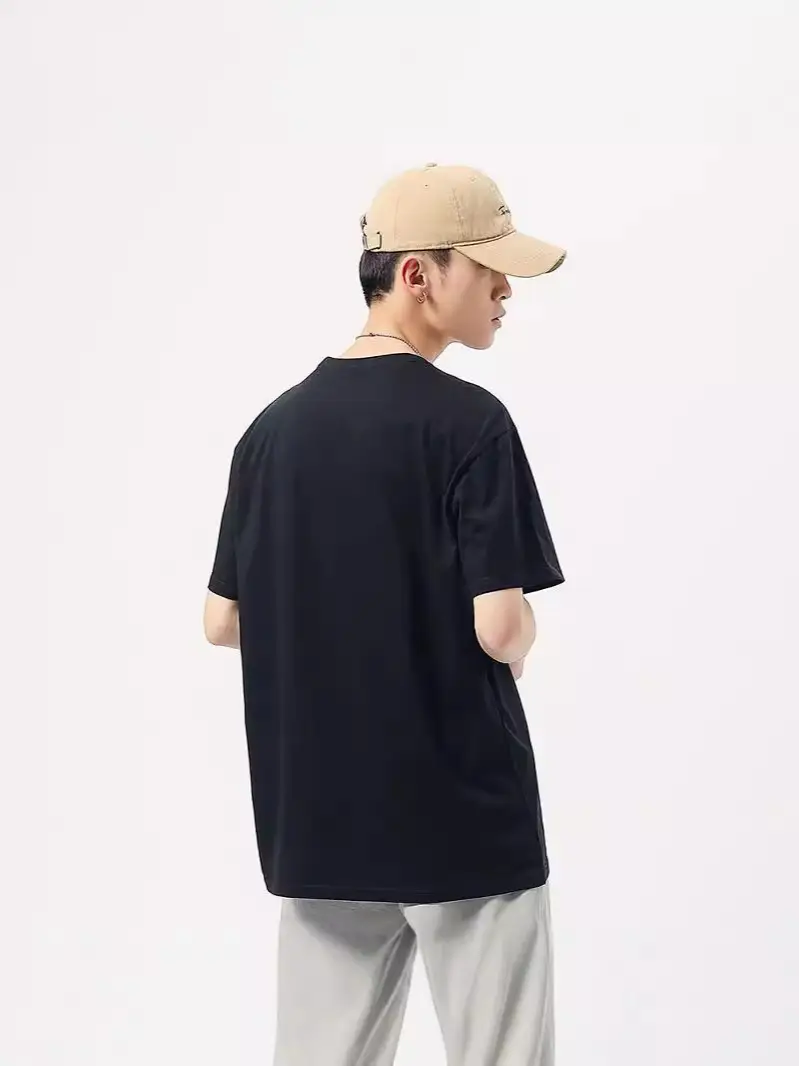 Men's Pure CoTTon Green T-Shirt Round Neck Summer - Image 14