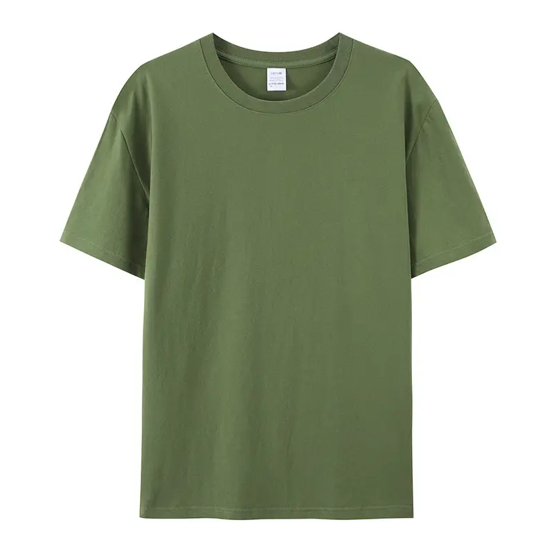 Men's Pure CoTTon Green T-Shirt Round Neck Summer - Image 12