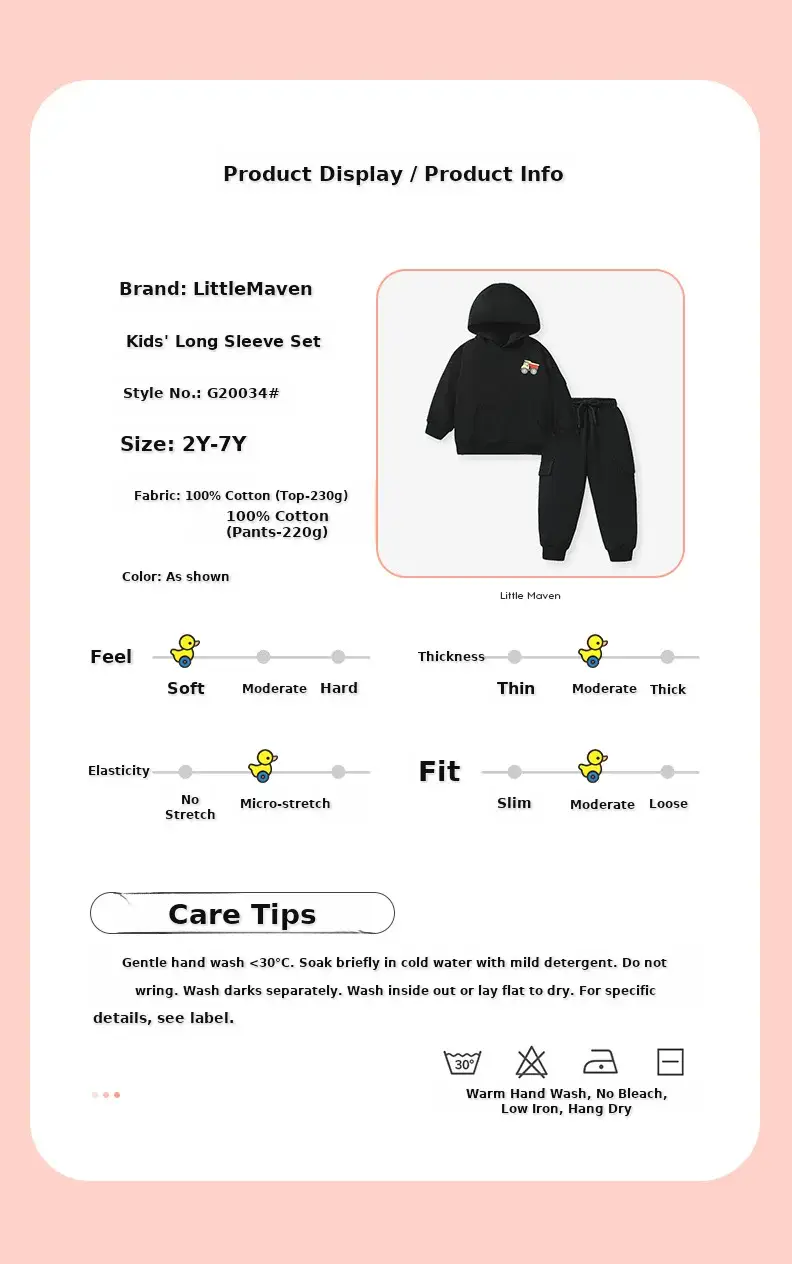 Little Maven European and American Boys Hooded Sweatshirt Suit 2024 Autum New Long-Sleeved Boys Sweatshirt Suit — feature 3