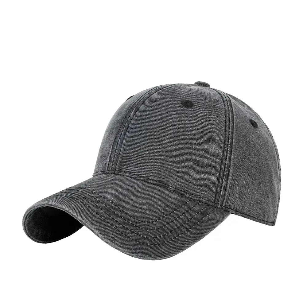 Washed Denim Duckbill Sun Hat for Women Large Grey - Image 17