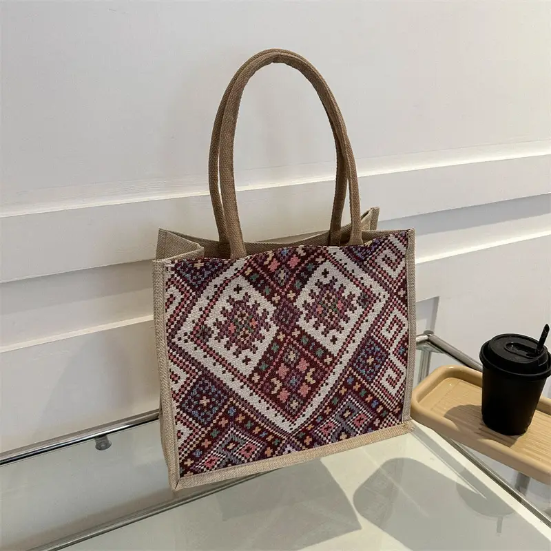 Large Capacity Ethnic Embroidered Tote Bag for Women - Image 6