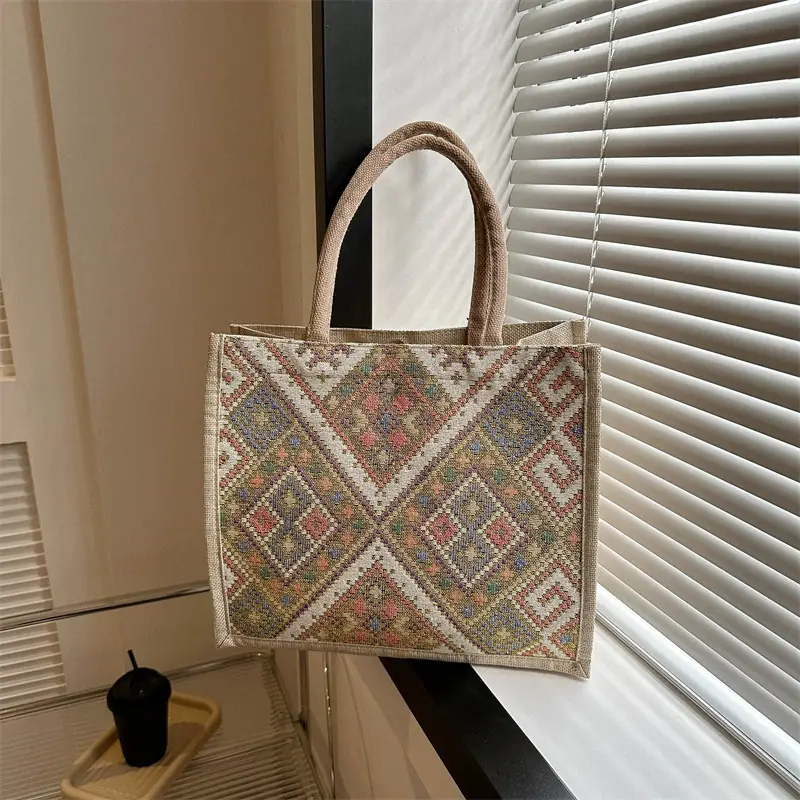 Large Capacity Ethnic Embroidered Tote Bag for Women - Image 7