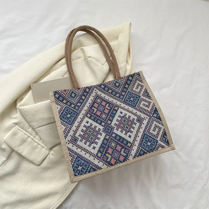 Large Capacity Ethnic Embroidered Tote Bag for Women - Image 2