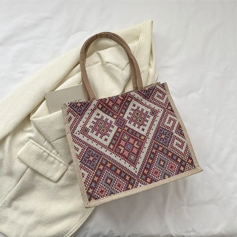 Large Capacity Ethnic Embroidered Tote Bag for Women - Image 3