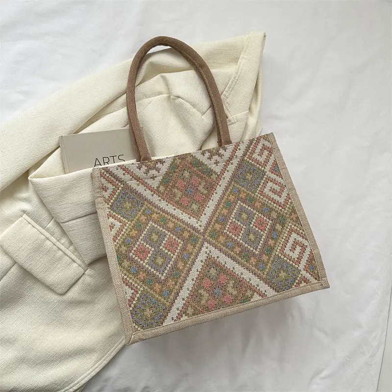 Large Capacity Ethnic Embroidered Tote Bag for Women - Image 4