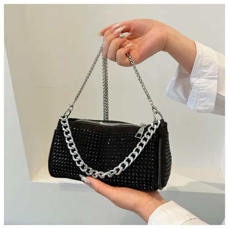 Black Full Diamond Chain Crossbody Bag for Women 2024 — feature 12