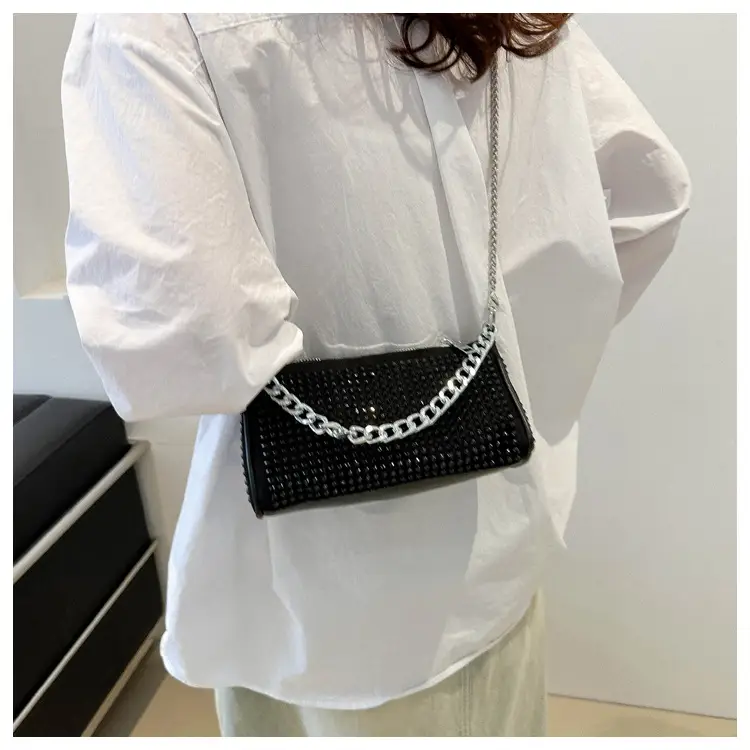 Black Full Diamond Chain Crossbody Bag for Women 2024 — feature 14