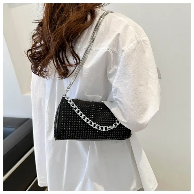 Black Full Diamond Chain Crossbody Bag for Women 2024 — feature 15