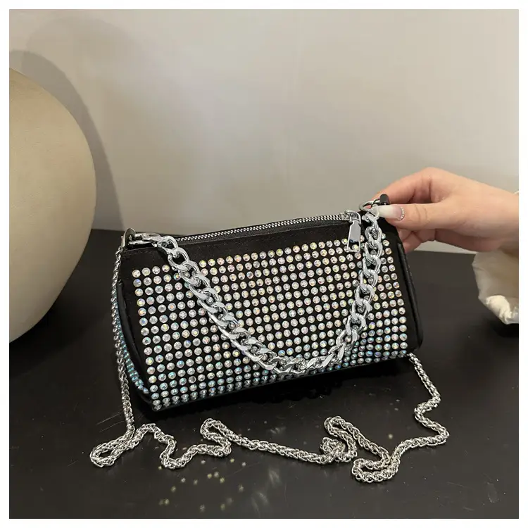Black Full Diamond Chain Crossbody Bag for Women 2024 — feature 16
