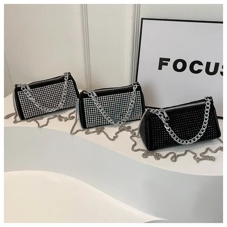 Black Full Diamond Chain Crossbody Bag for Women 2024 — feature 20