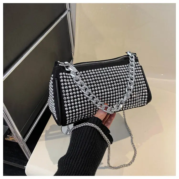 Black Full Diamond Chain Crossbody Bag for Women 2024 — feature 23