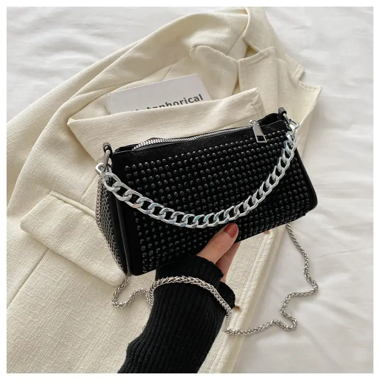 Black Full Diamond Chain Crossbody Bag for Women 2024 — feature 24