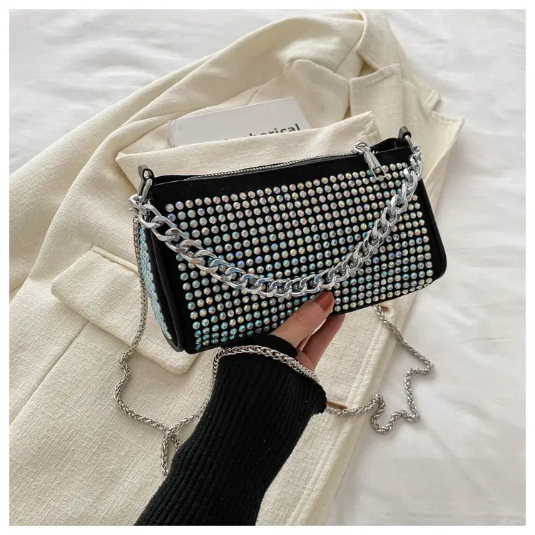 Black Full Diamond Chain Crossbody Bag for Women 2024 — feature 26