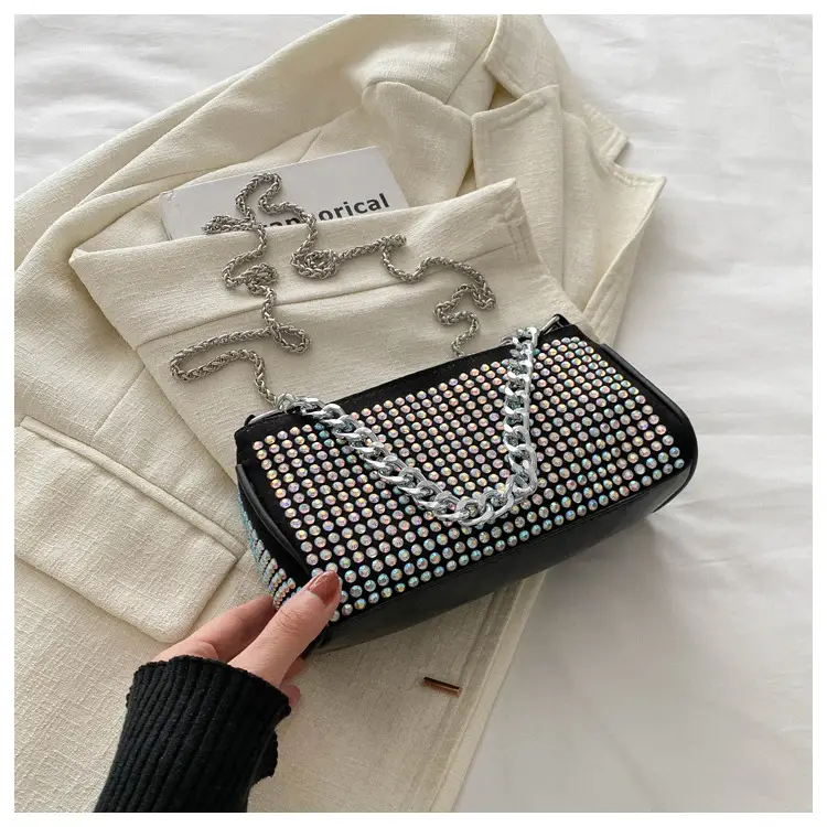 Black Full Diamond Chain Crossbody Bag for Women 2024 — feature 27