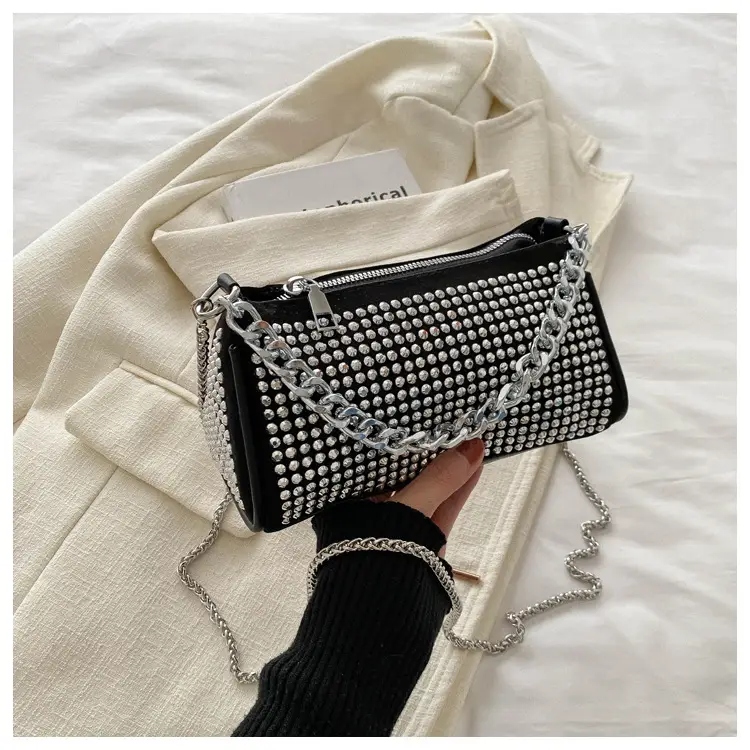 Black Full Diamond Chain Crossbody Bag for Women 2024 — feature 28