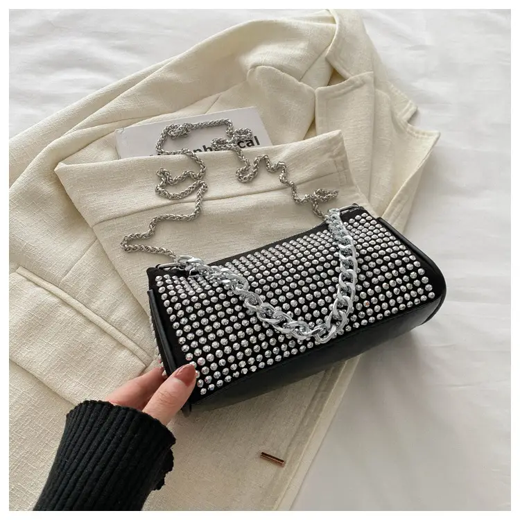 Black Full Diamond Chain Crossbody Bag for Women 2024 — feature 29