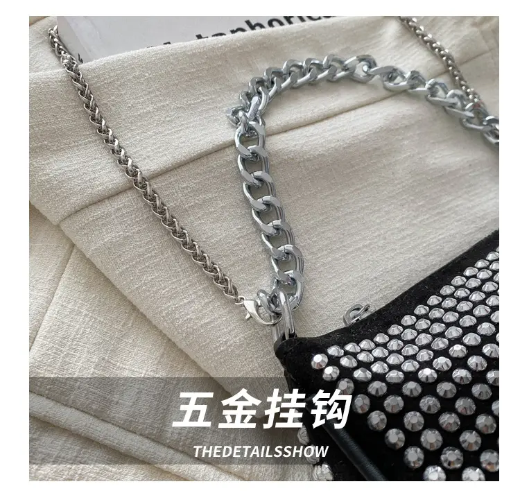 Black Full Diamond Chain Crossbody Bag for Women 2024 — feature 4