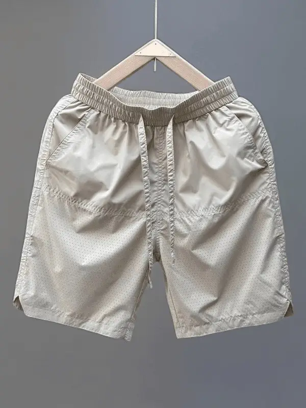 Men Grey Punched Shorts Quick Dry - Image 6