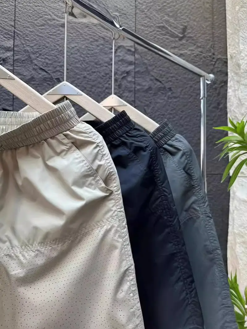 Men Grey Punched Shorts Quick Dry - Image 9