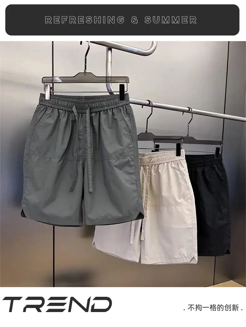 Men Grey Punched Shorts Quick Dry — feature 1