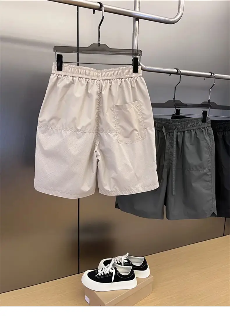 Men Grey Punched Shorts Quick Dry — feature 14