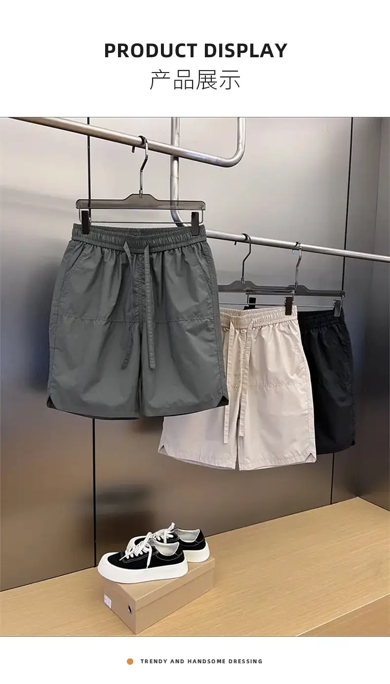 Men Grey Punched Shorts Quick Dry — feature 6