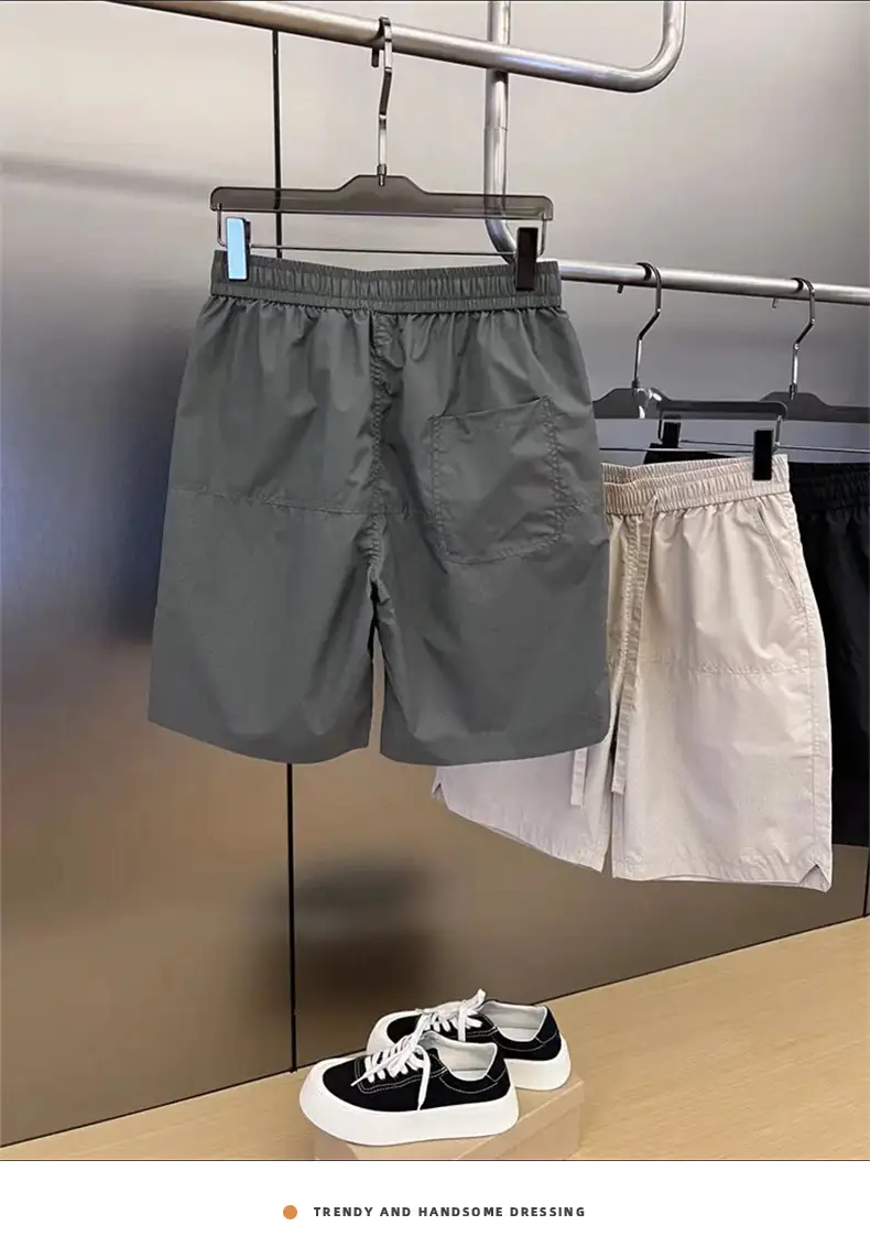 Men Grey Punched Shorts Quick Dry — feature 7