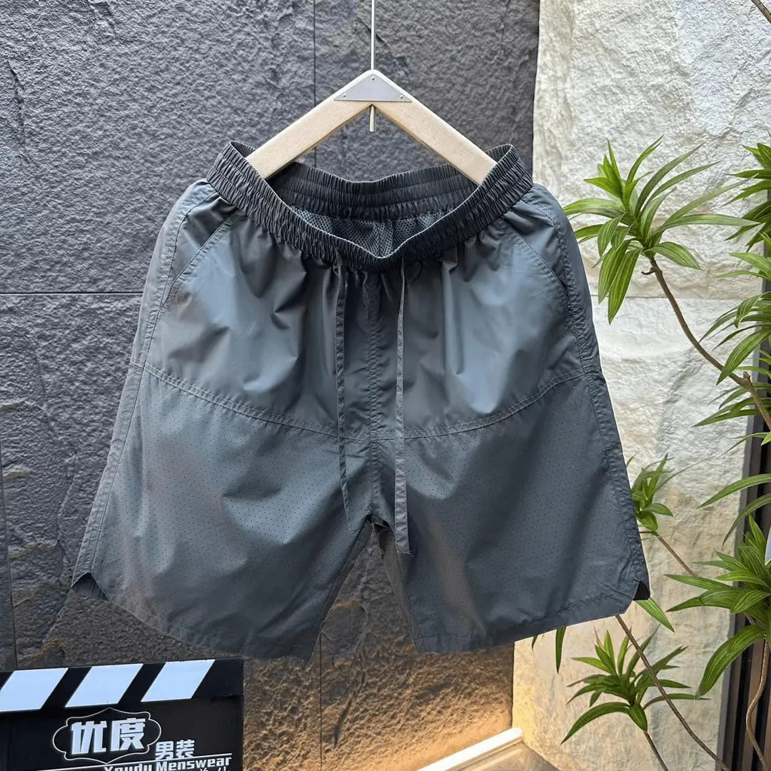 Men Grey Punched Shorts Quick Dry - Image 2