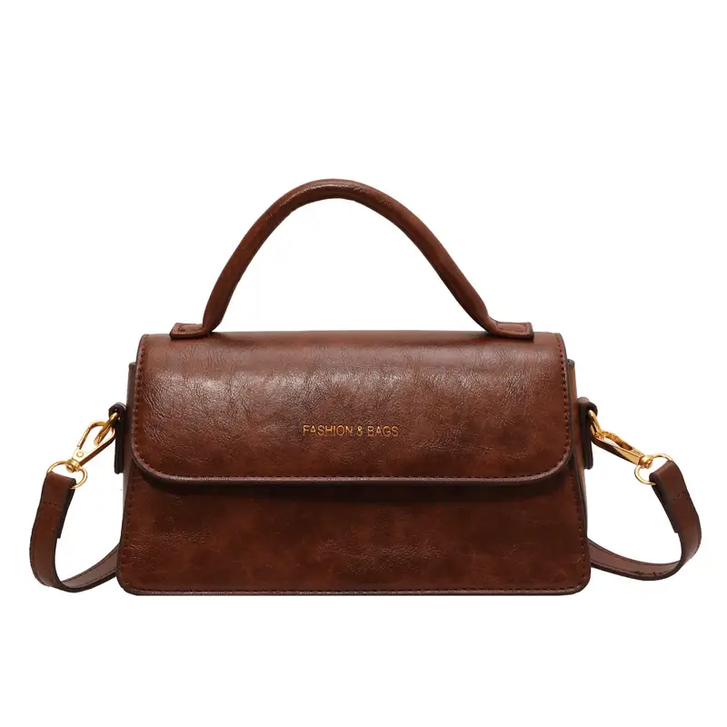 Vintage Brown Square Shoulder Crossbody Bag for Women - Image 7