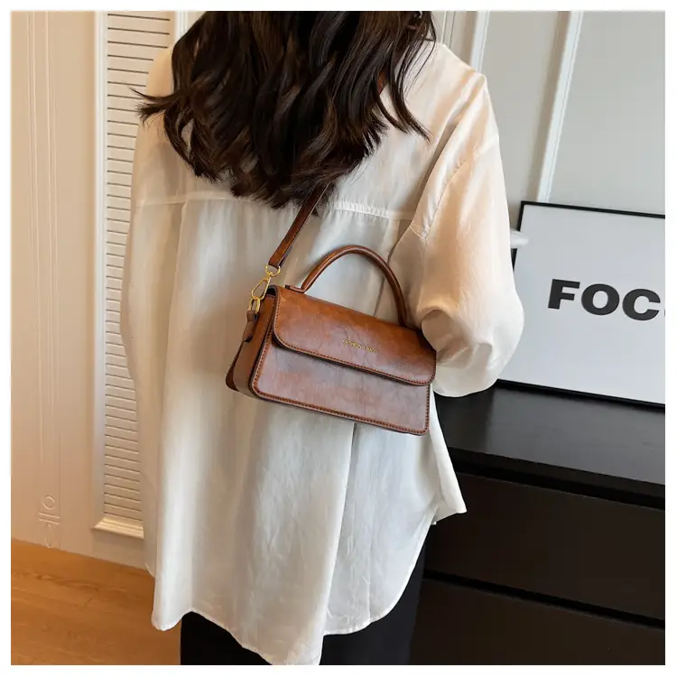 Vintage Brown Square Shoulder Crossbody Bag for Women — feature 10