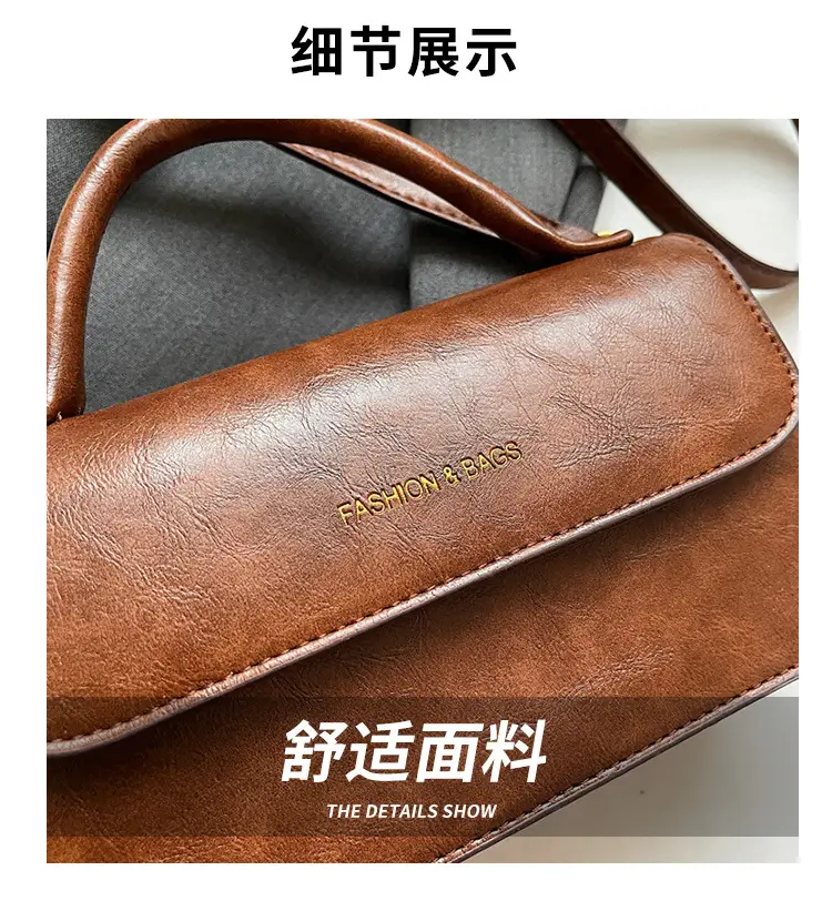 Vintage Brown Square Shoulder Crossbody Bag for Women — feature 3