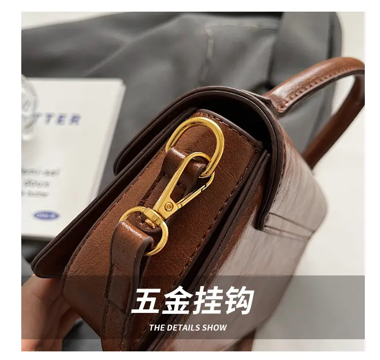 Vintage Brown Square Shoulder Crossbody Bag for Women — feature 4