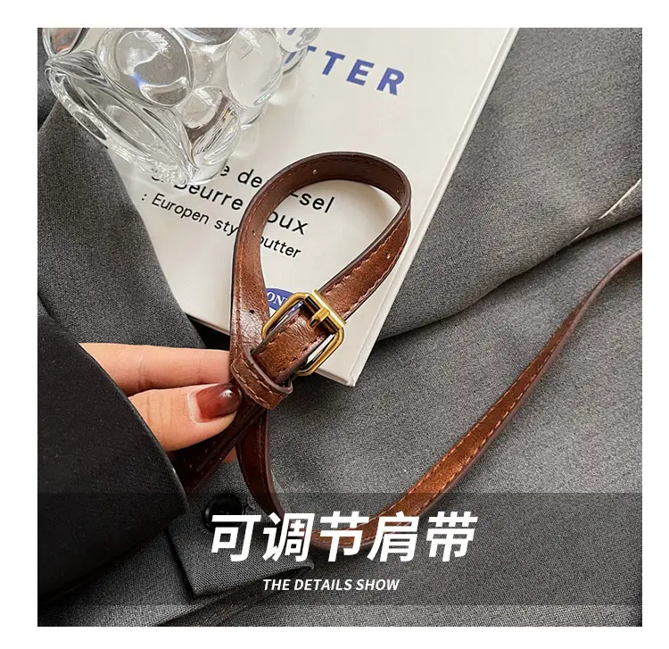 Vintage Brown Square Shoulder Crossbody Bag for Women — feature 6