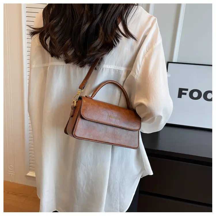 Vintage Brown Square Shoulder Crossbody Bag for Women — feature 9