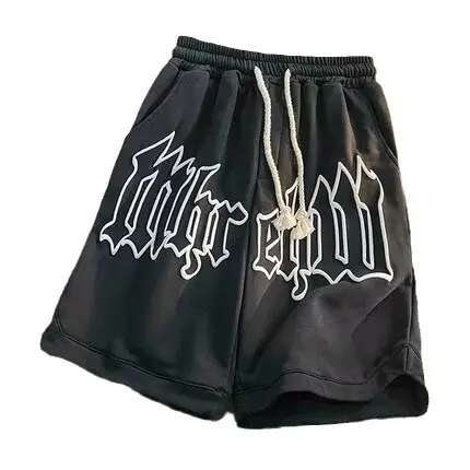 Men's Cream Foam Shorts with Pink Graphic Design - Image 6