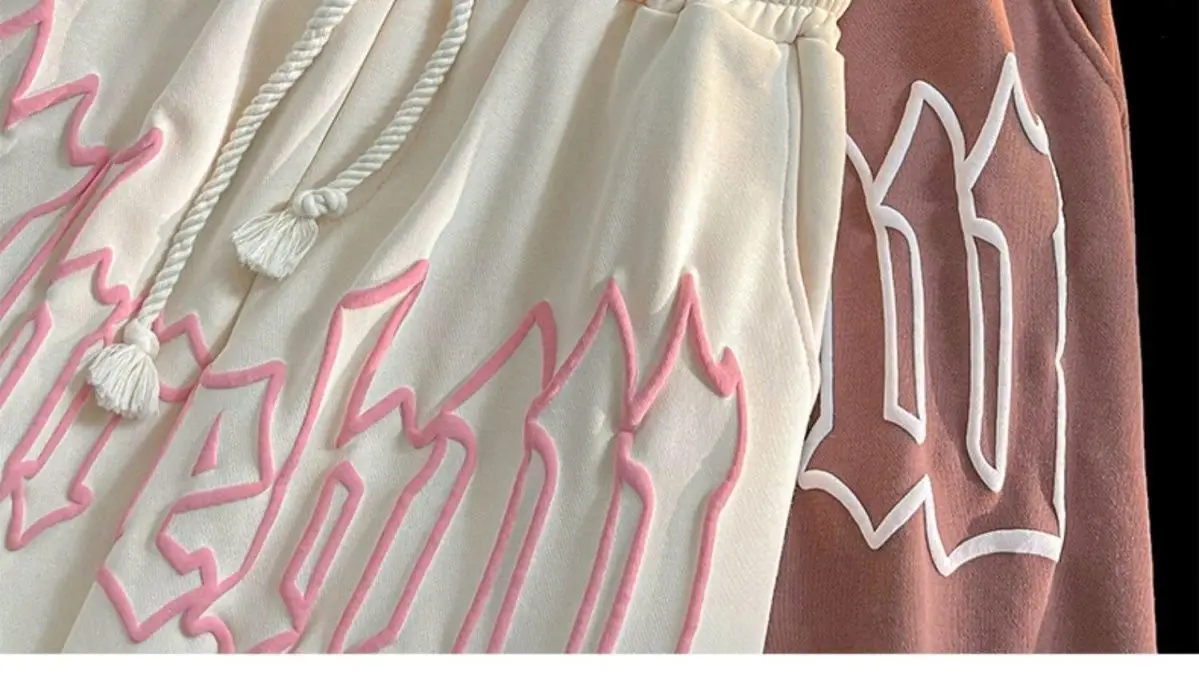 Men's Cream Foam Shorts with Pink Graphic Design — feature 15