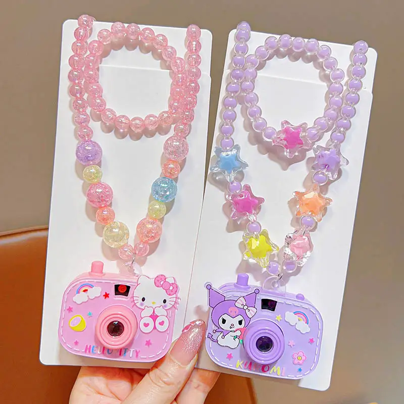 Girls Cartoon Projection Camera Beaded Necklace Set - Image 9