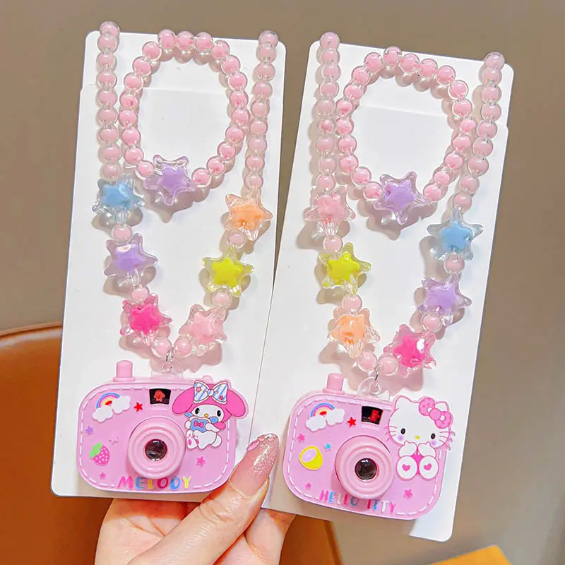 Girls Cartoon Projection Camera Beaded Necklace Set - Image 10