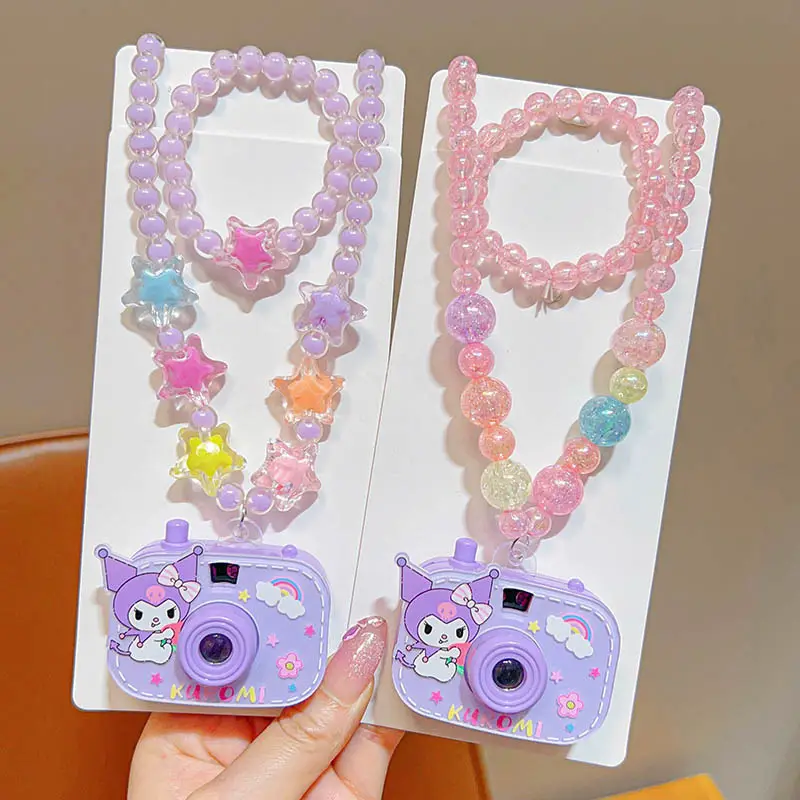 Girls Cartoon Projection Camera Beaded Necklace Set - Image 13