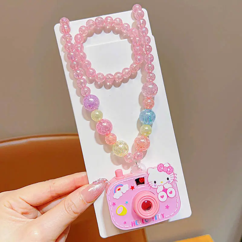 Girls Cartoon Projection Camera Beaded Necklace Set - Image 7