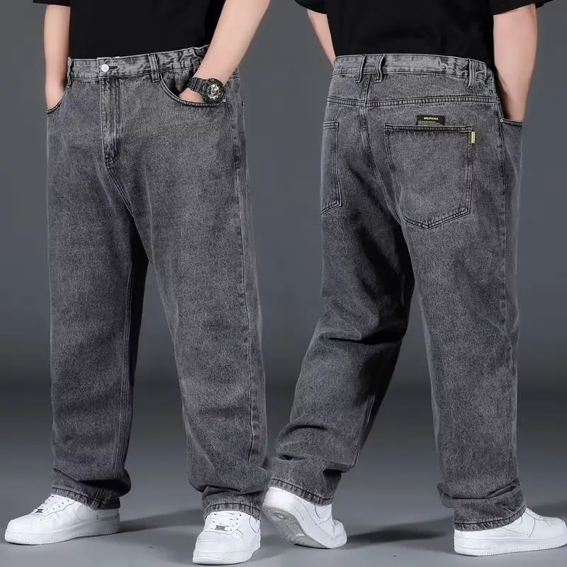 Men Blue Denim Jeans Extra Large Loose Fit 80-300kg