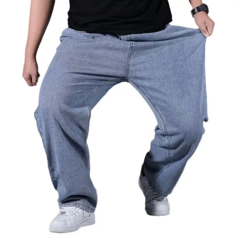 Men Blue Denim Jeans Extra Large Loose Fit 80-300kg