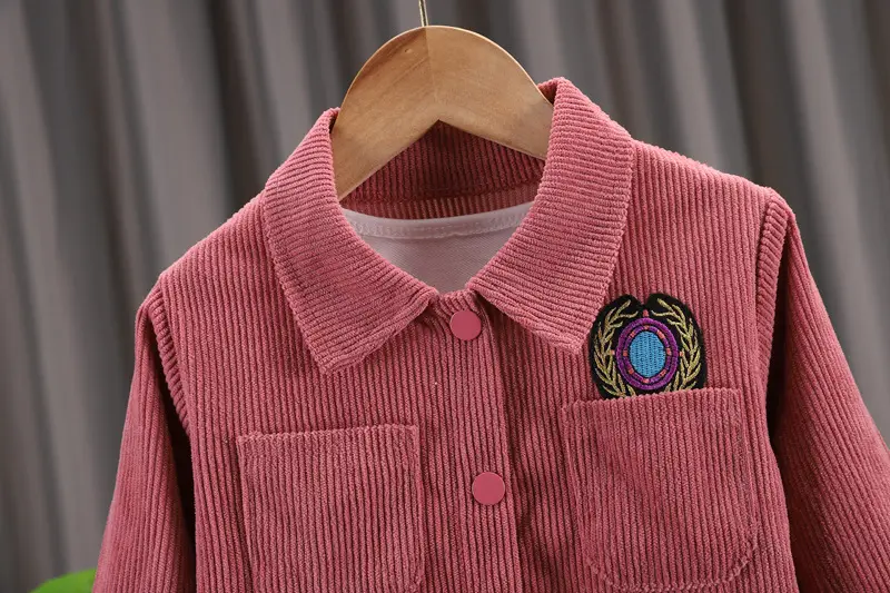 Wholesale autumn boys and girls baby autumn two-piece set boys and girls Korean fashion corduroy shirt two-piece set — feature 12