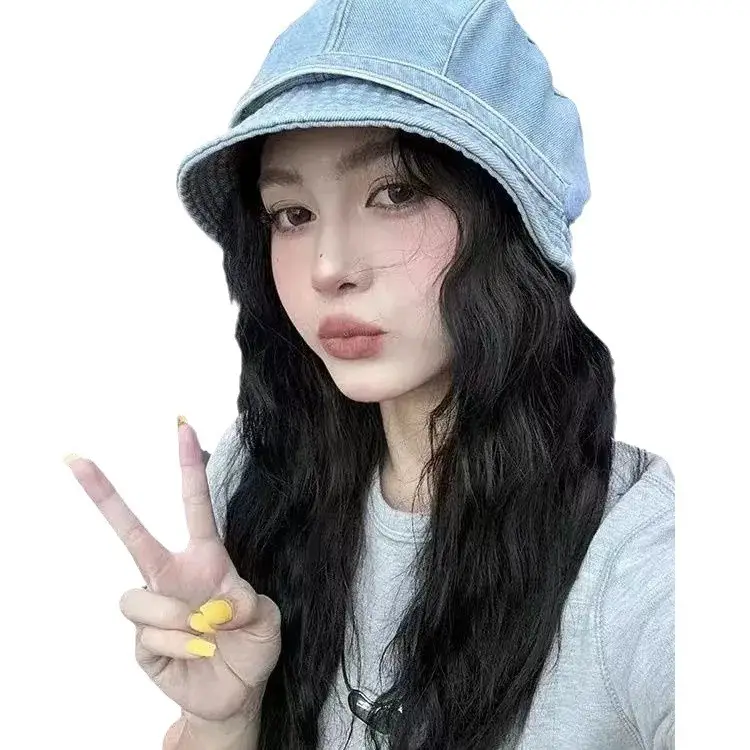 Women Blue Denim Duck Tongue Hat Spring Summer - Image 7