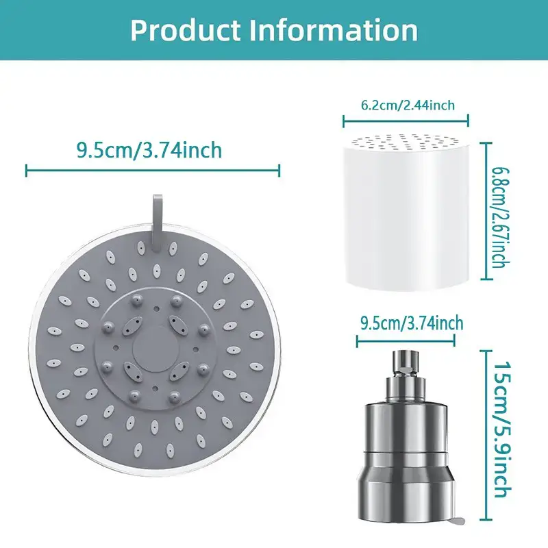 Cross-border new products foreign trade Amazon water purifier 20-layer filter concealed shower head multifunctional integrated shower head - Image 7